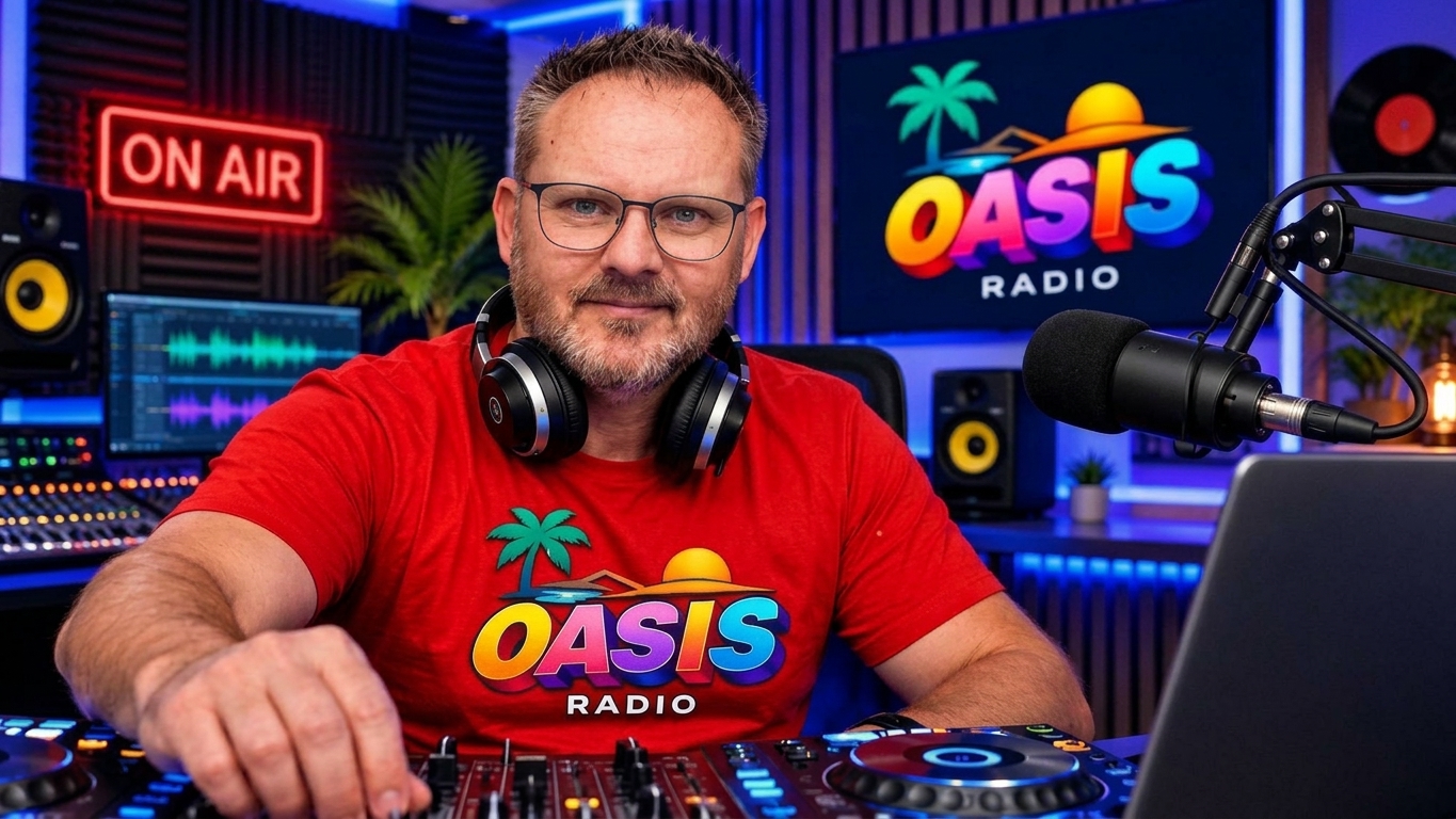 Grumpy live at the Oasis Radio desk